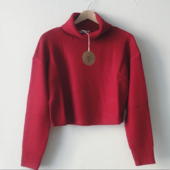 NWT Basic Oversized Red turtleneck sweater - Picture 5 of 7